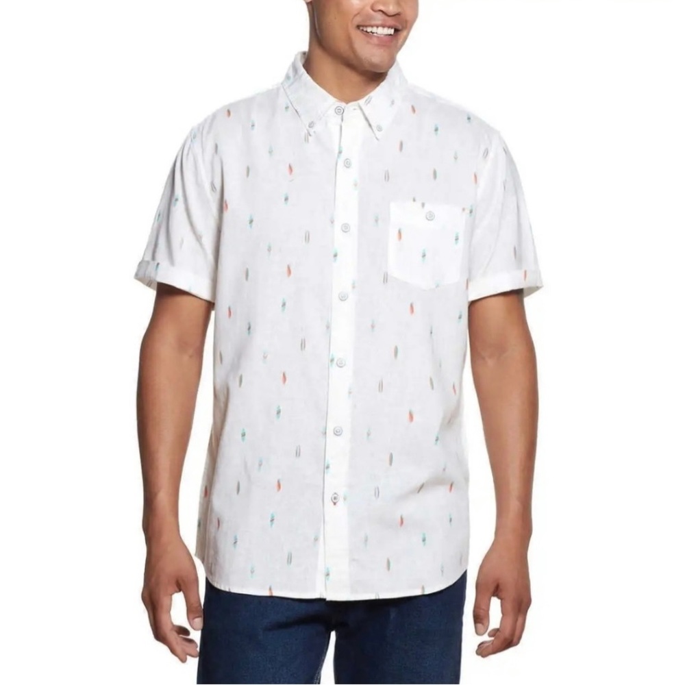 Weatherproof Vintage Men's Linen Short Sleeve Shirt